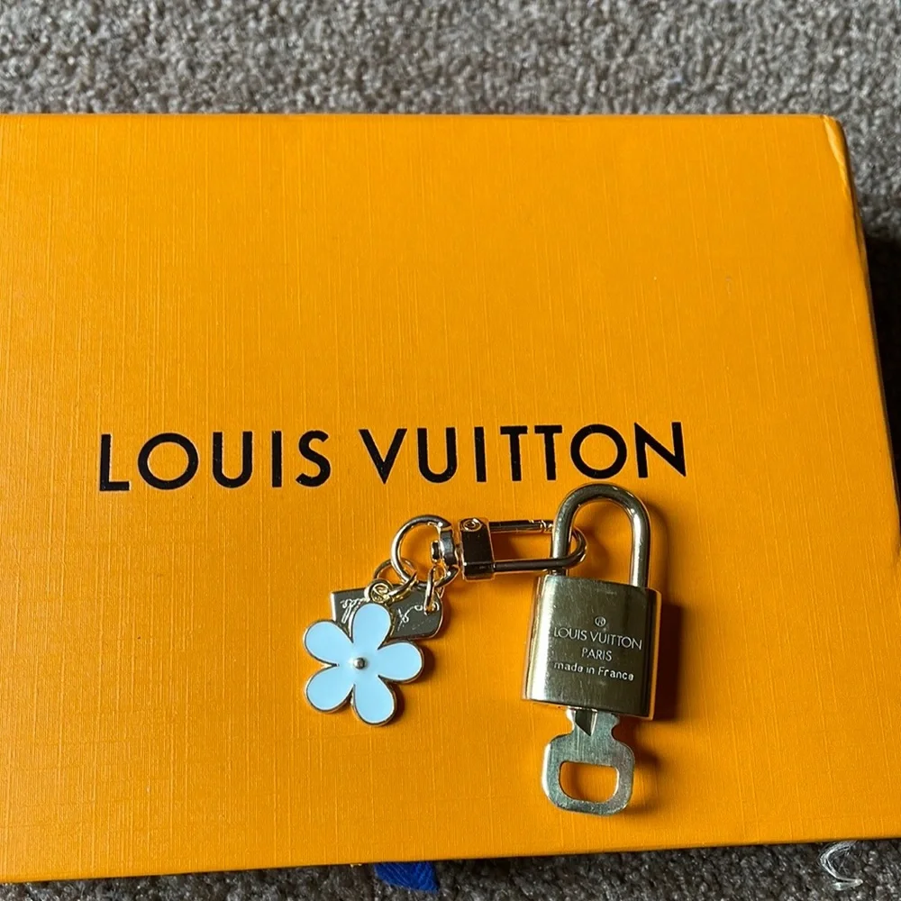 Louis Vuitton Lock, Key and Enamel Flower Key Chain - Picture 7 of 7